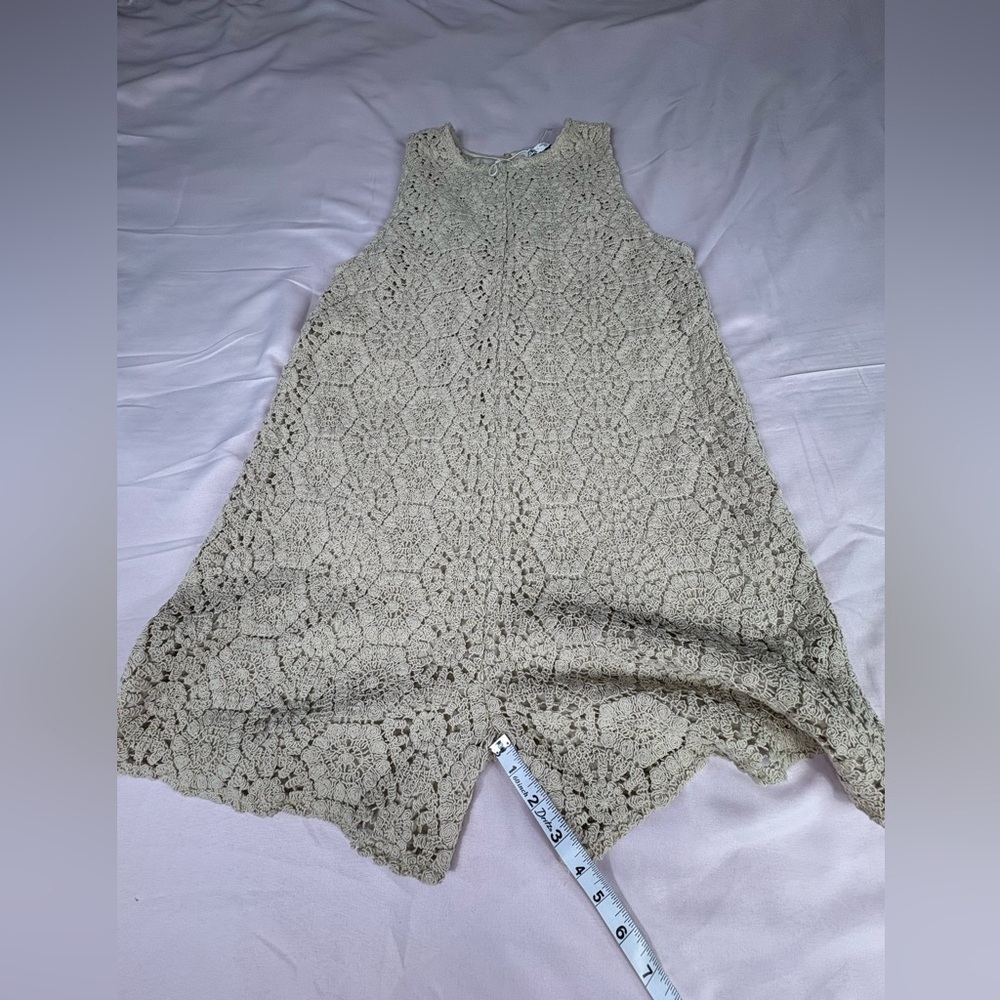 Zara Beige Floral Lace Blouse - Picture 9 of 9